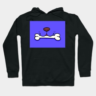 Dog Mouth With Bone Face Mask (Blue) Hoodie